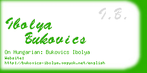 ibolya bukovics business card